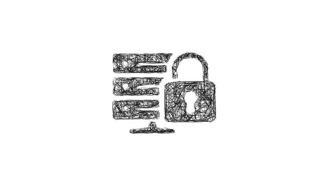 Sketch secure server icon animation - smooth progressive reveal