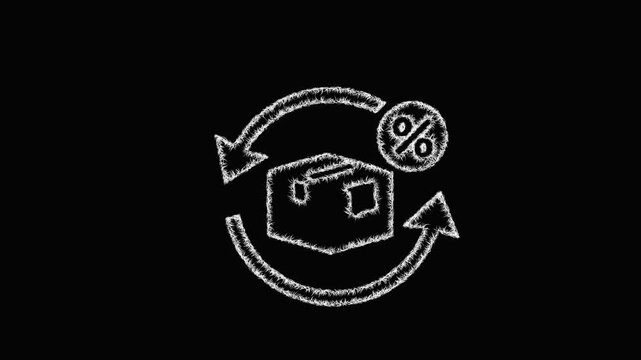 Sketch return rate icon animation - smooth progressive reveal