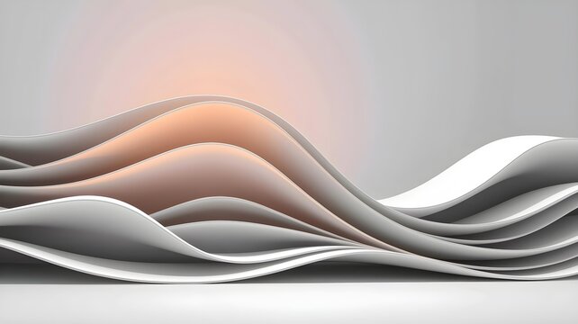 Abstract flowing layers creating a soft and elegant wave pattern