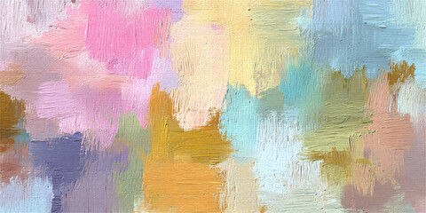 Abstract expressionism art in pastel hues, a visually striking display of color and texture on canvas. This artwork captivates with its blend of soft pastels and bold brushstrokes. © jaduuu
