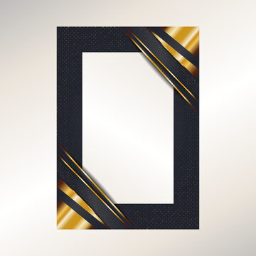 Luxurious Gold and Black Border Design for Certificate and Award Invitation Background