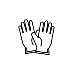Fototapeta premium Pair of rubber gloves in illustration style on white background 