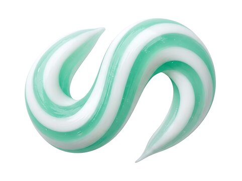 Striped toothpaste swirls on white background closeup