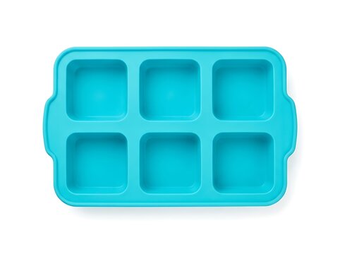 Teal blue six compartment plastic food tray for meals  kitchen utensil