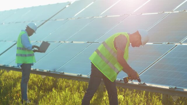 Sunrise inspection activities, Technicians perform thorough inspection with diagnostic tools during sunrise