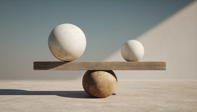 Exploring The Geometrical Elements Of Balance: An Impossible Equilibrium In This Rendered Artwork