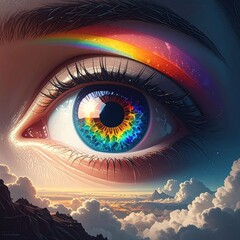 Eye rainbow view