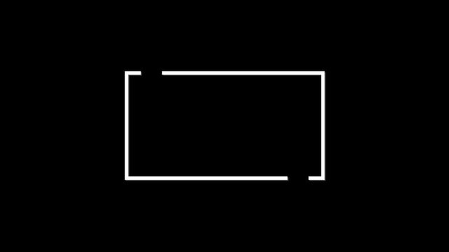 Rectangle box with quotation marks animation. Rectangle doodle frames with quote