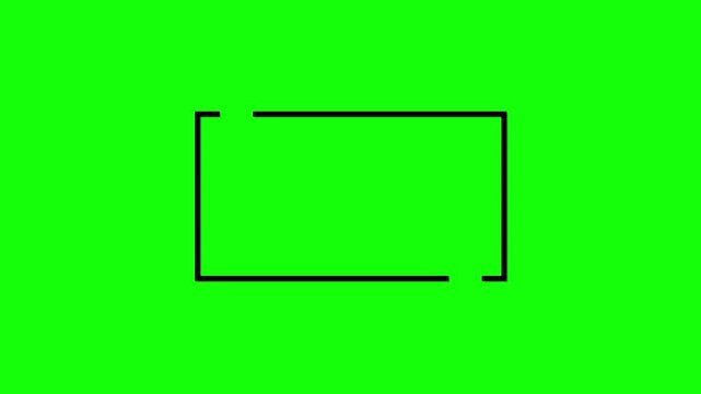 Rectangle box with quotation marks animation. Rectangle doodle frames with quote