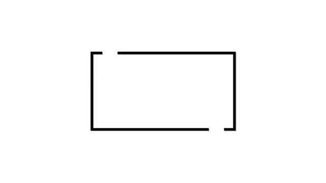 Rectangle box with quotation marks animation. Rectangle doodle frames with quote