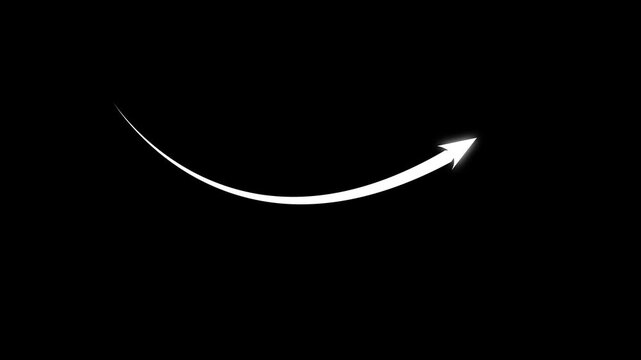 Down curve arrow animation, Falling prices concept arrow animation.Motion graphic 4k animation video.