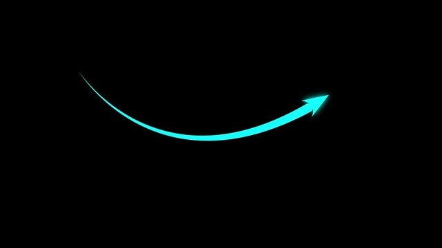Down curve arrow animation, Falling prices concept arrow animation.Motion graphic 4k animation video.