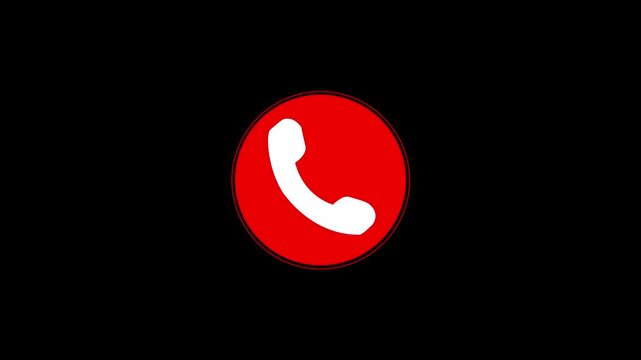 incoming call phone dial icon animation video white background footage Motion graphic 4k animation video.