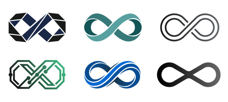 Infinity Logo Collection Abstract Endless Loop Symbol Modern Geometric Business Technology Vector Design Set