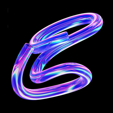 Holographic 3D abstract isolated in black background. figura realizada y hecha en 3D. fondo negro. Creative figure design in 3D