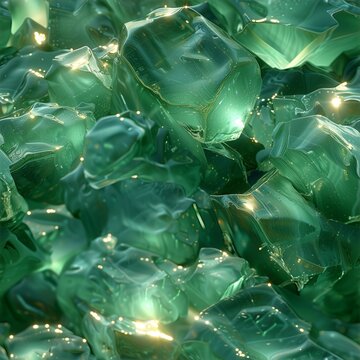 Abstract quantum computing light structures with crystalline refractions, seamless high-tech pattern