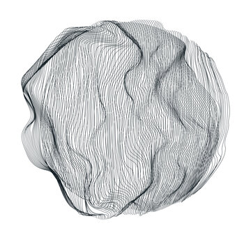Sphere grid, geometric ball surface and hemisphere mesh illustration.
Dise&ntilde;o de esfera geom&eacute;trica en malla.