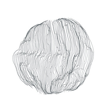 Sphere grid, geometric ball surface and hemisphere mesh illustration.
Dise&ntilde;o de esfera geom&eacute;trica en malla.
