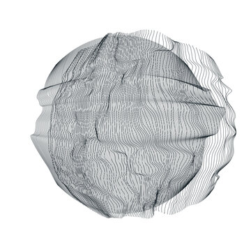 Sphere grid, geometric ball surface and hemisphere mesh illustration.
Dise&ntilde;o de esfera geom&eacute;trica en malla.