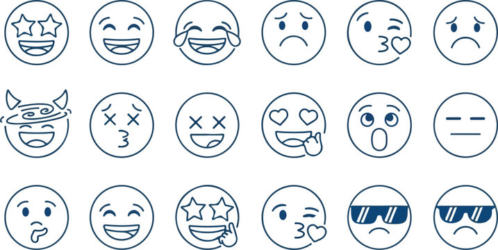 Set of cartoon Easter eggs vector icons featuring a collection of funny faces with child and baby character expressions and hair styles