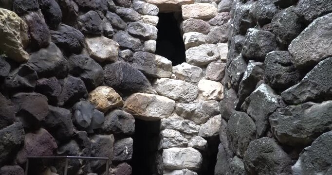 Su Nuraxi di Barumini, a prehistoric Nuraghe settlement in Sardinia, Italy.