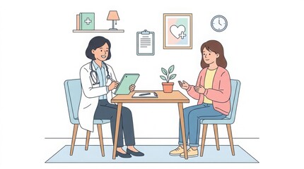 Fototapeta premium Doctor and patient talking sitting