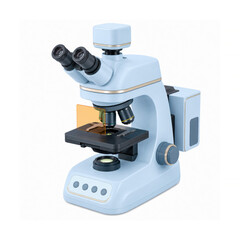 Fototapeta premium Fluorescence microscope with filter shield and objective lenses