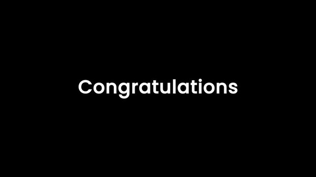 Closeup footage of congratulations message on dark background with spotlight effect