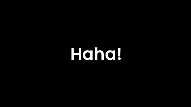 Closeup footage of laughter expression on black background