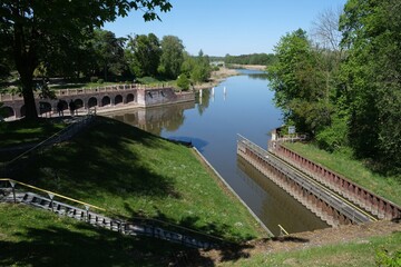Fototapeta premium Biała Gora Lock (Hydraulic Engineering Monuments Trail), Vistula and Nogat river, Marshland, Poland