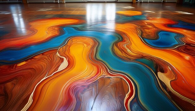 seamless epoxy resin floor with a glossy finish strong and smooth surface durable and protective perfect for decorative industrial applications