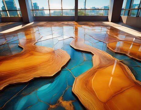 epoxy resin flooring for commercial use multiple resilient layers tough and long lasting shiny finish hard wearing topcoat sturdy foundation seamless application