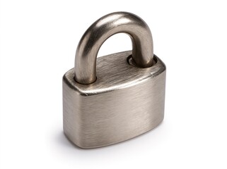 Naklejka premium Silver Padlock with Curved Shackle