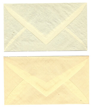 Zwei alte Briefkuverts aus vergilbtem Papier - Vintage Umschl&auml;ge