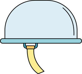 Naklejka premium Military helmet with strap providing head protection, safety, and defense in flat design style