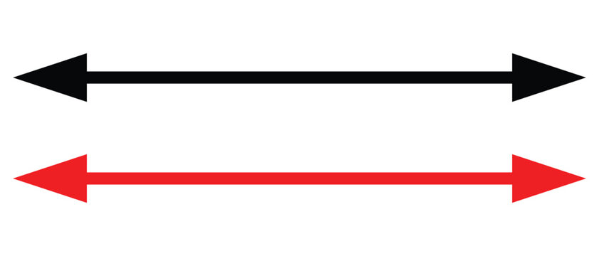 Double long arrow icon, Double side and two side long arrow icon, right and left long arrow icon set.