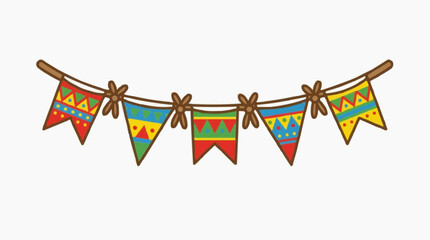 Obraz premium Festive Bunting Garlands: A string of colorful triangular flags, perfect for celebrations and events.