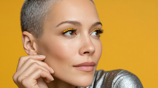 Modern expression of gender fluidity through bold cosmetics and inclusivity