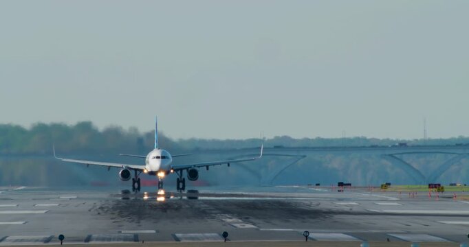 Plane Taking Off in the Morning