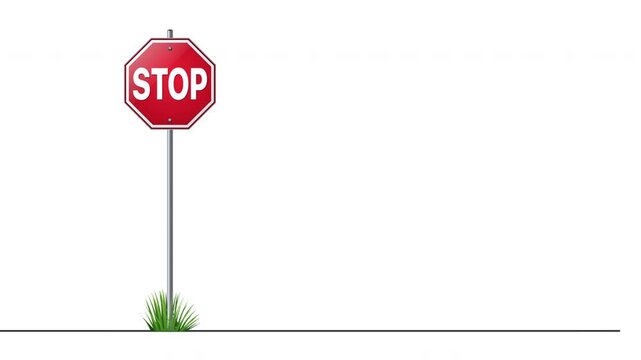 Animated falling stop sign video featuring dynamic motion, traffic warning visuals, red safety symbols, and futuristic urban effects. Ideal for transportation projects, road safety campaigns