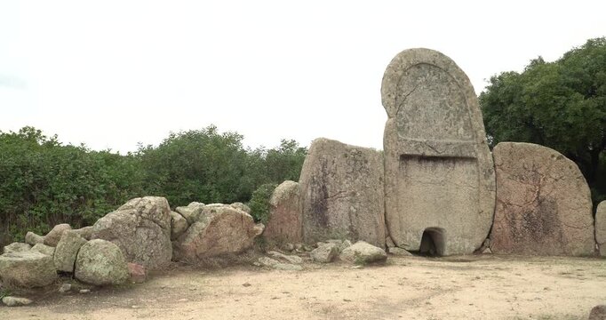 The giant tomb of S'Ena 'e Thomes near Dorgali in Sardinia