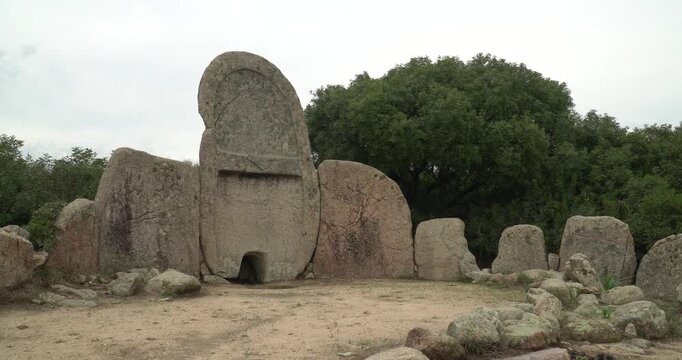 The giant tomb of S'Ena 'e Thomes near Dorgali in Sardinia