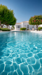 Fototapeta premium Luxurious summer vacation by the pool: relaxation and leisure in a serene water oasis