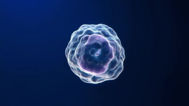 Human Embryo Undergoing Cell Division and Early Stage Development