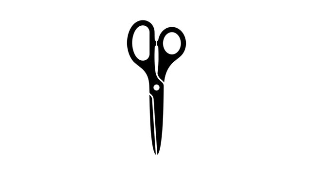 Black scissors icon cutting tool