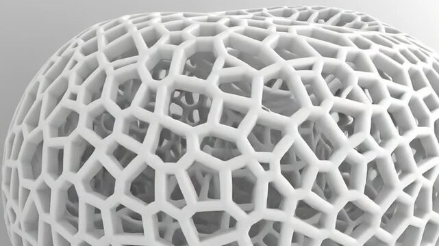 3d hexagonal geometric sphere pattern in monochrome close-up