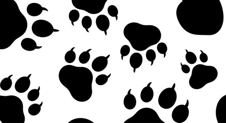 Fototapeta premium Paw Print Pattern Seamless Background