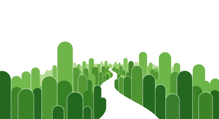 Green Forest Path Abstract Minimalist Design © adlian