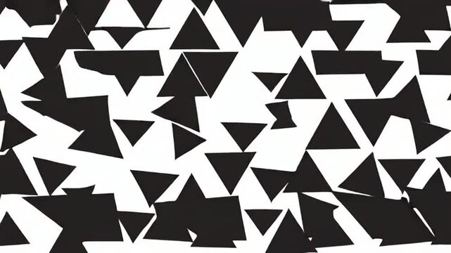 Geometric black and white zigzag pattern with diagonal lines and triangles