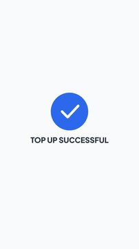 User Interface Design of Mobile Wallet Balance Top Up with Successful Transaction Dialog